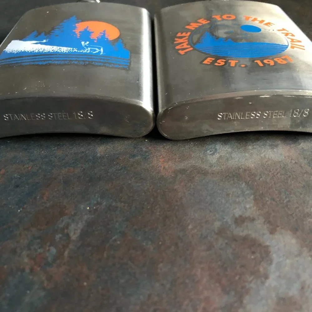 3 Piece 18/8 Stainless Steel Flask Set